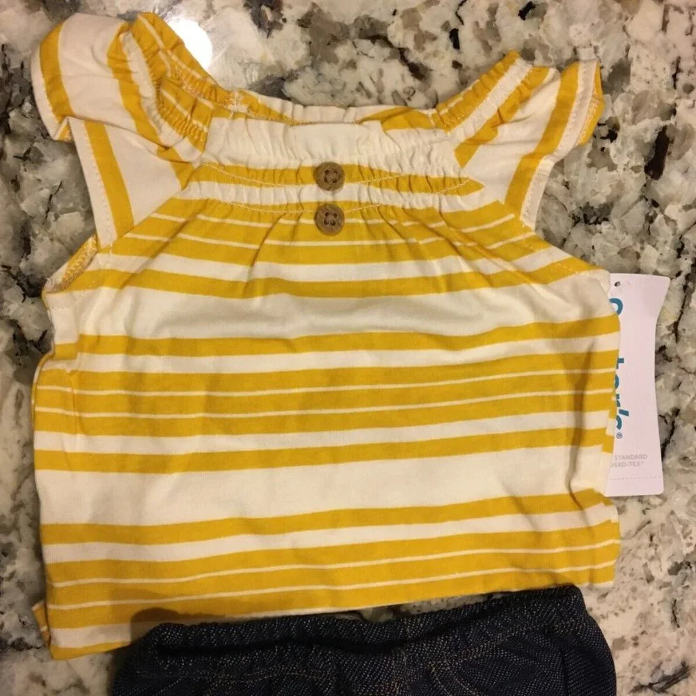 Baby Girl Carter's 2-Piece Striped Tank Bodysuit & Pant Set Newborn